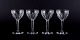 Val St. Lambert, Belgium. 
A set of four large Art Deco red wine glasses in crystal.