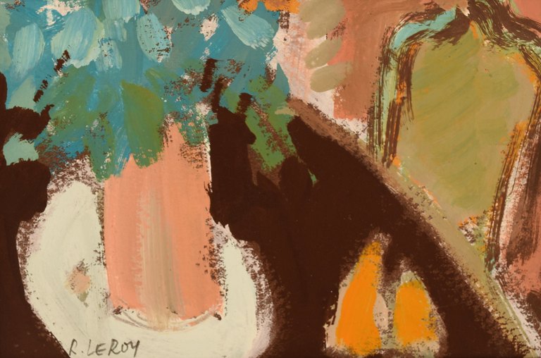 René Leroy (f. 1931), fransk kunstner. Pastel på papir. 1980