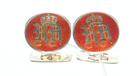 Gold-plated silver cufflinks with enamel