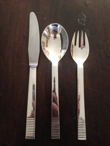 Georg Jensen Parallel Sterling Silver Child Knife, spoon and fork