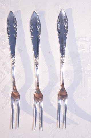 Danish silver cutlery  Delt lilje  Coldt cut forks