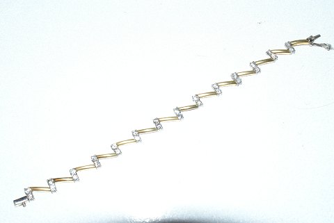 Bracelet with zirconia, 18 carat gold
