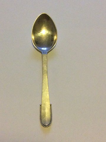 Georg Jensen Beaded Sterling Silver Dessert Spoon No 021