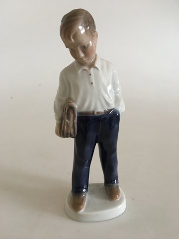 Lyngby Porcelain Figurine of a school Boy 19cm