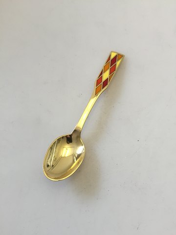 Georg Jensen Harlekin Sterling Silver Spoons gilded with enamel