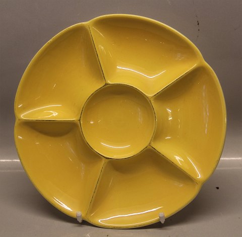 Round dish 27.5 cm Aluminia Copenhagen Faience , gul, confetti, Susanne
