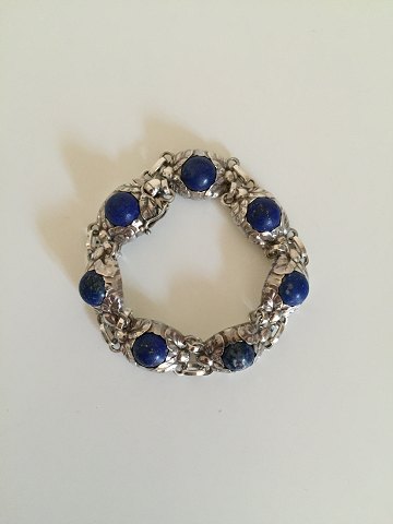 Georg Jensen Sterling Silver Bracelet No 57B with Lapis Lazuli