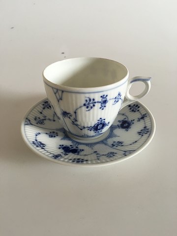 Royal Copenhagen Blue Fluted Plain Coffee Cup and Saucer No 2162