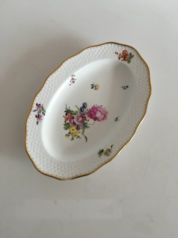 Royal Copenhagen Oval Platter with Flowers and Beehive Ornamented Border.