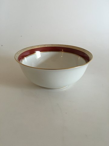 Bing & Grondahl Wagner Bowl No 44A. Wine Red and Gold Border.