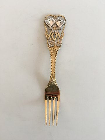 A. Michelsen Christmas Fork 1912.Partially gilt Sterling Silver.