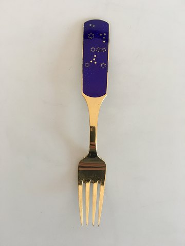 A. Michelsen Christmas Fork 1964 Gilded Sterling Silver with Enamel