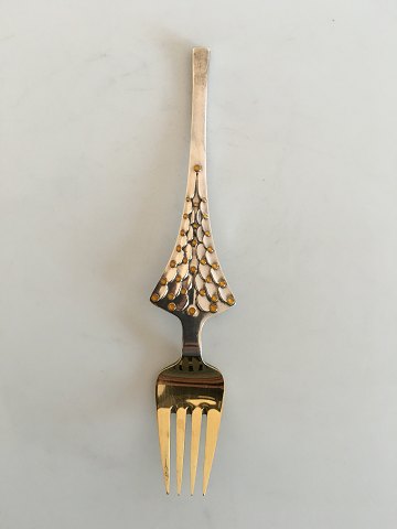 A. Michelsen Christmas Fork 1965 Gilded Sterling Silver with Enamel
