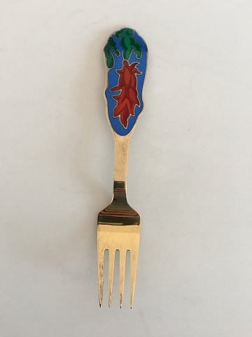 A. Michelsen Christmas Fork 1994 In Gilded Sterling Silver with Enamel