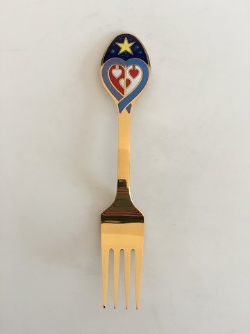 A. Michelsen Christmas Fork 2003 In Gilded Sterling Silver with Enamel