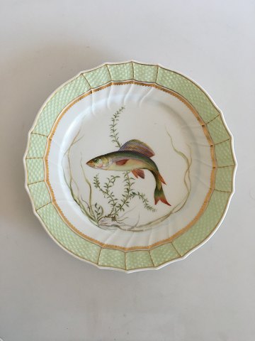 Royal Copenhagen Green Fish Plate No 919/1710 with Thymallus Vulgaris