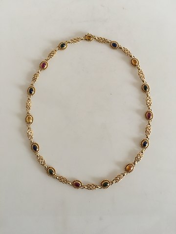Georg Jensen 18K Gold Saphire Necklace No 252