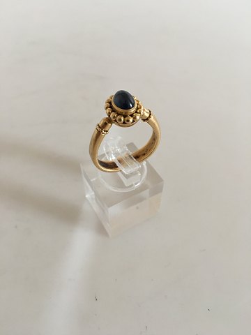 Georg Jensen 18K Gold Ring No 81 with Blue Saphire