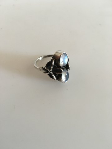Georg Jensen Sterling Silver Ring with Moonstones No 48