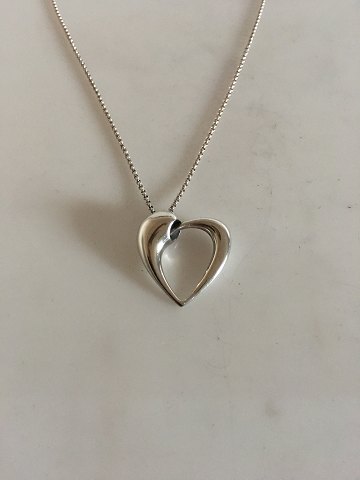 Georg Jensen Sterling Silver Necklace with Heart Pendant 2006