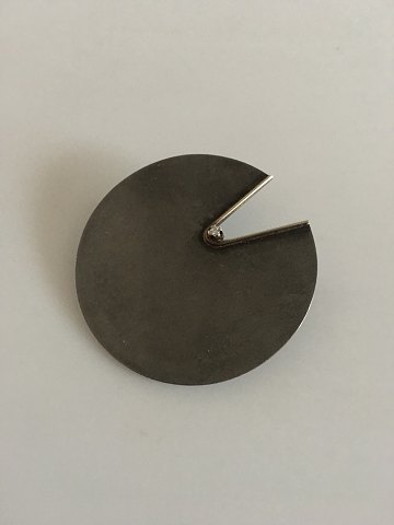 Hans Hansen Brooch in Oxidized Sterling Silver with Diamond