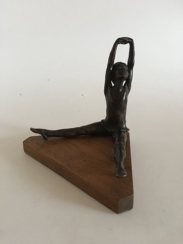 Royal Copenhagen S. G-Kelsey Bronze Figurine of Stretching Ballet Dancer.