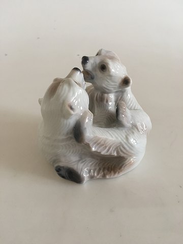 Lyngby Porcelain Figurine of Two Polar Bears Playing No 90A