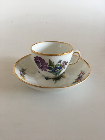 Royal Copenhagen Saxon Flower Coffee Cup and Deep Saucer No 1549