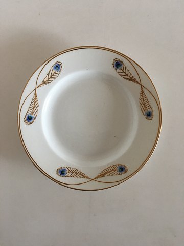 Royal Copenhagen No 118 Luncheon Plate w. Golden Peacock Feather Ornament