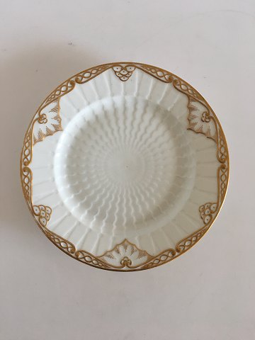 Royal Copenhagen White Plate with Gold Ornament (Bat Pattern)