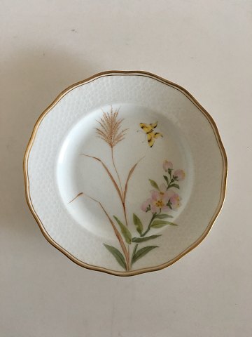 Royal Copenhagen Plate No 166/2031 with Handpainted Flower and Butterfly