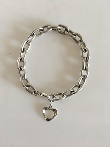Georg Jensen Sterling Silver Charmbracelet with a Heart Pendant