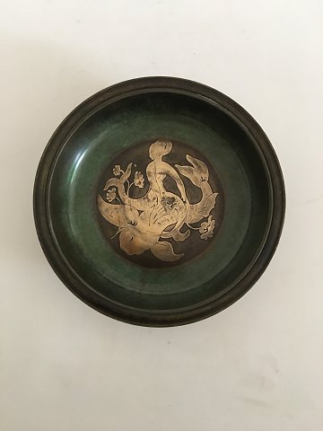 Just Andersen Bronze Bowl No. B51 with Mermaid and Fish Motif