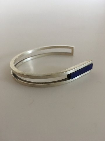 Georg Jensen Sterling Silver Bracelet No 31B. with Blue Ornament