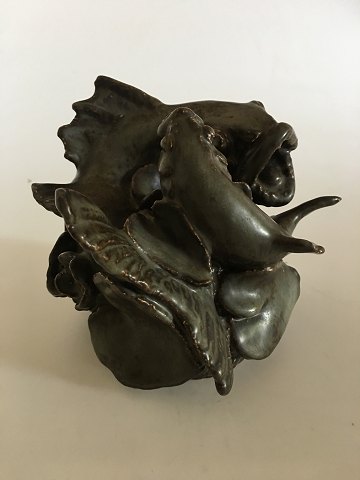 Saxbo Stoneware figurine with motif of Fish. Designed and signed by Hugo 
Liisberg