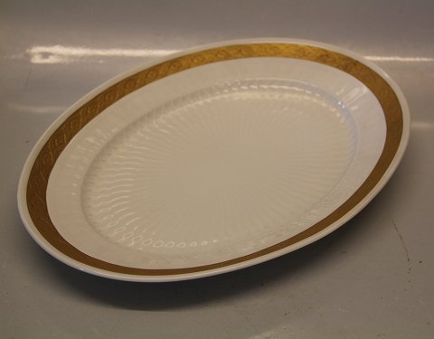 Royal Copenhagen Gold Fan Dinnerware 414-11508 Oval platter 38 cm (1114374)