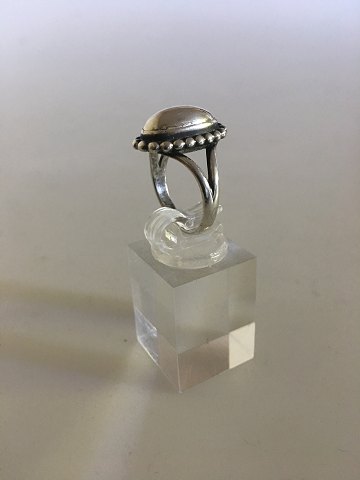 Georg Jensen Sterling Silver Ring No 9 with Silver Stone