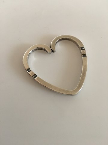 Georg Jensen Sterling Silver Heart Shaped Key/Scarf Ring No. 44