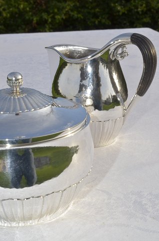 Georg Jensen silver  Sugar bowl and cream jug 45C
