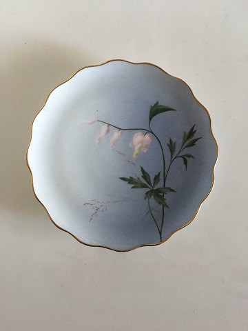 Bing & Grondahl Cake Plate with Flower decoration and goldrim