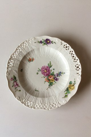 Royal Copenhagen Saxon Flower Dinner-/Fruit Plate Premium model with pierced 
border