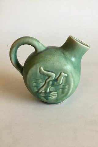 Saxbo Stoneware Vase/Pitcher with Green Glaze