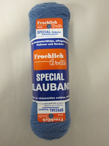 STOCKING WOOL
Light Jeansblue, Colourno.: 187
The good old and wear well FROEHLICH STOCKING WOOL SPECIAL BLAU BAND, which is 
wearable for many years
1 ball of wool containing 50 grams