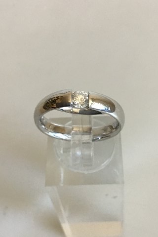 Georg Jensen 14 K 750 White Gold Centenary Ring with Brilliant cut Diamond 0.20 
carat