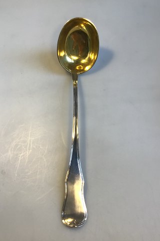 Large Silver Soup Ladle, hallmarked, bowl with gilding on the inside