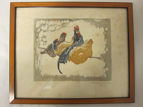 Woodcut by Hans Christian Bärenholdt, born 1890
In the original polished frame of wood
Year 1914
(Look in Weilbach page no. 173)
31 cm x 25cm
Condition is consistent with the age