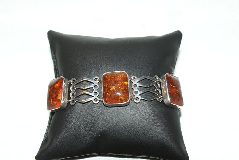 Bracelet with amber, silver
