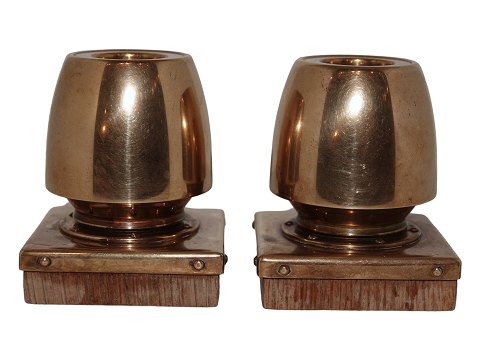 Modern Danish
Pair of brass candle light holders with unknown signature