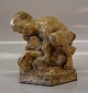 Faun and geese Art Pottery figurine in plaster by Jens Jakob Bregnoe 1912