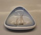 Lyngby Porcelain  111-2-54 Marine - Sailship tray 18 x 16 cm Triangular